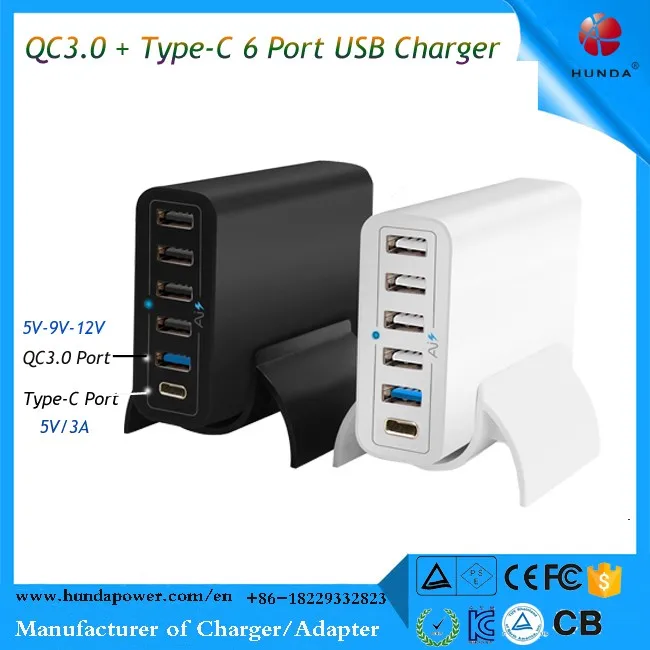 portable quick charge 3.0 universal 6 port usb charger 60w charger adapter wall travel desktop charger mobile phone battery.jpg