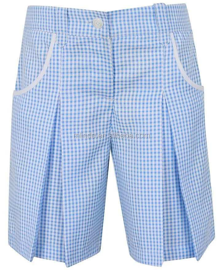 red gingham school culottes