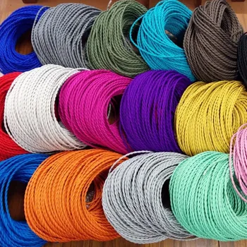 Decorative Lighting Electrical Fabric Cable Cotton Textile Braided Wire Twisted 2 3 Core Decorative Lighting Electrical Fabric Cable Cotton Textile Braided Wire Twisted 2 3 Core