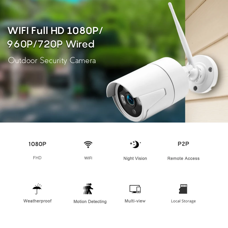 Wifi 720P HD P2P Outdoor Wireless IR Cut Security IP Camera Night Vision YooSee 