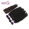 Top 100% Cuticle Aligned Deep Wave Brazilian Hair Bundles With Closure