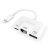 Ethernet RJ45 Connector and audio OTG adapter with RJ45 port for iphone