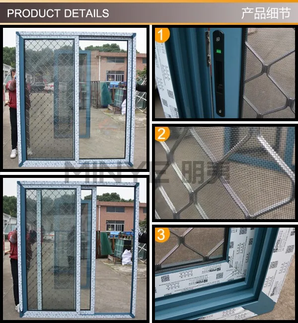 Triple tracks sliding glass door with security screen