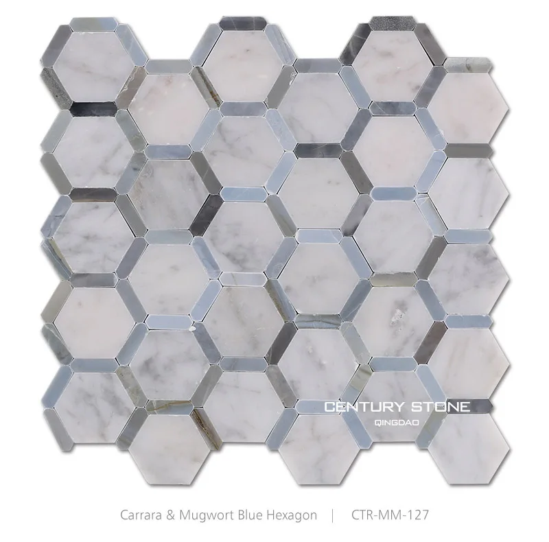 Polished Italy Bianco Carrara Mma Hexagon Marble Mosaic Backsplash Polished Italy Bianco Carrara Mma Hexagon Marble Mosaic Backsplash Wall Tiles