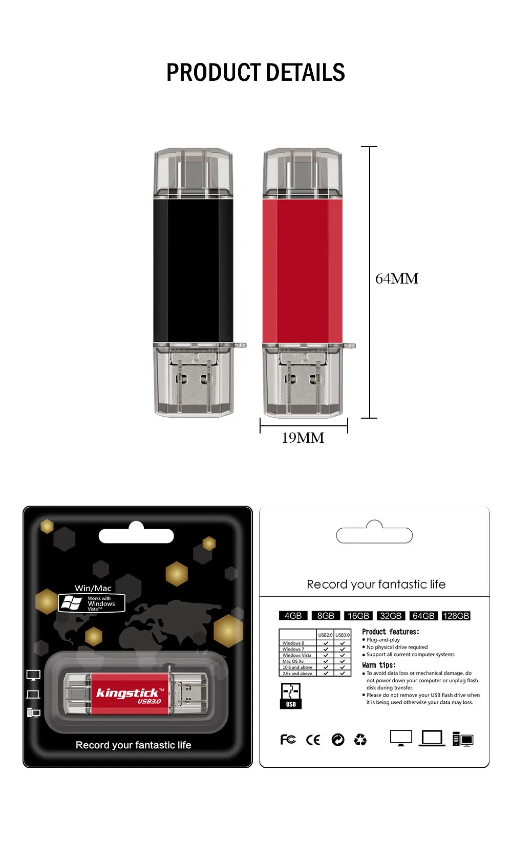 3 in 1 otg metal usb 3.0 16gb 32gb 64gb type c pendrive with cooperation gift customize logo - ANKUX.COM