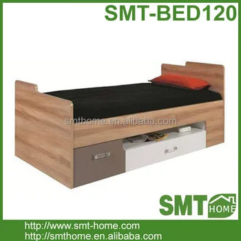 Latest Mdf Melmine Single Bed Design With Drawers Storage Buy