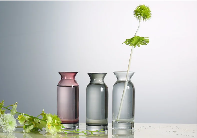 Colour Flower Vase Single Set Vase Glass Table Small Flower To Insert