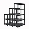 Inline Enclosed 5 Shelf Storage Rack Angle Iron Boltless Rivet Shelving