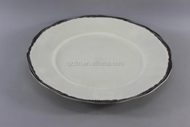 8.5" and 11"Rustic Melamine dinner plate for White color