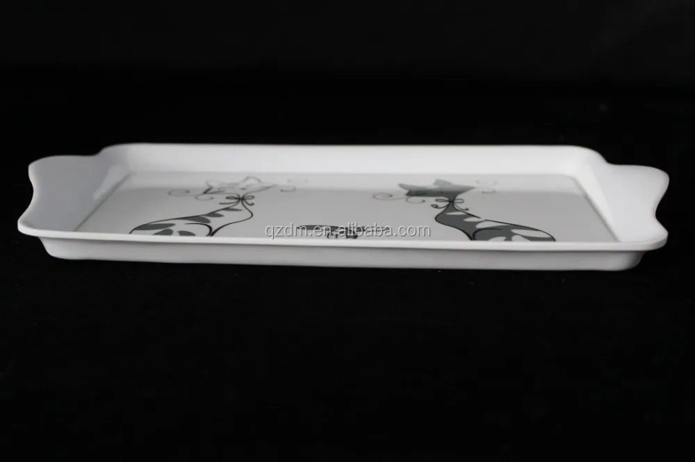 Plastic Food Tray Melamine Samll Tray With Handle
