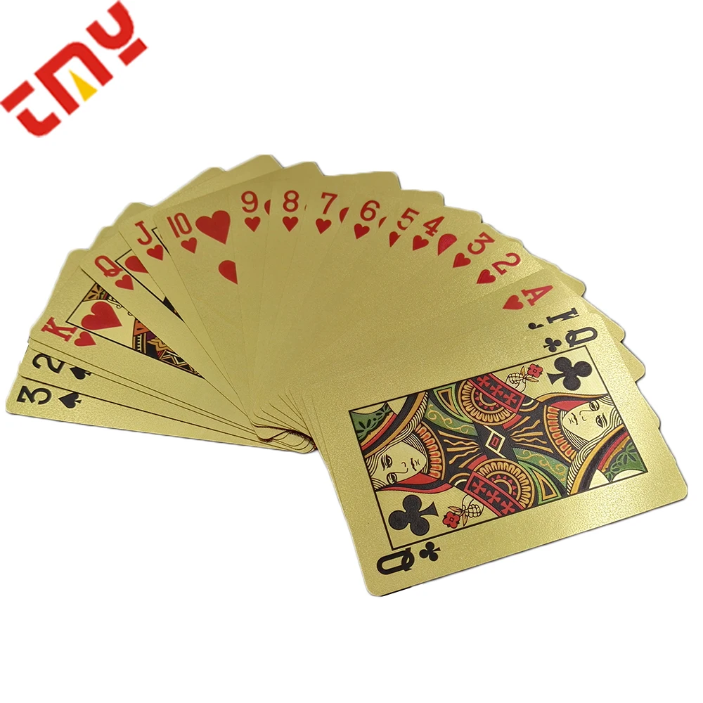 Royal 24k Gold Foil Plated Playing Cards Dubai With Box,Golden 999.9 ...