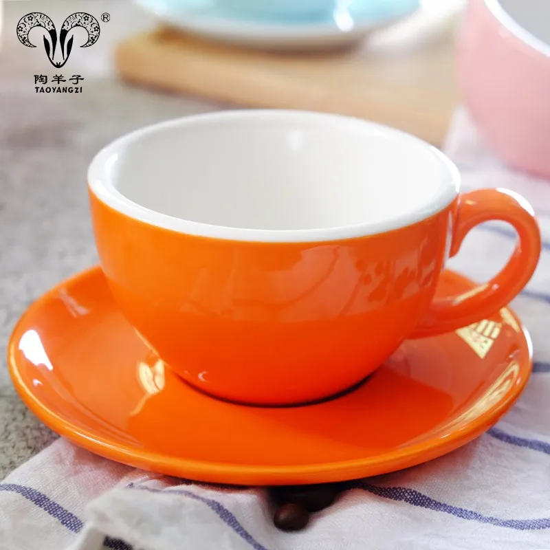 Custom Design Printed Ceramic Porcelain Espresso Cups With Saucers Sets