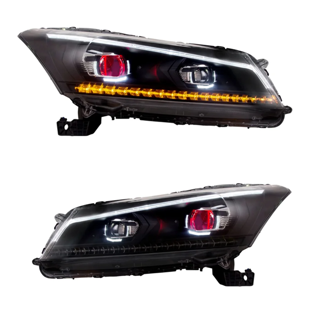 vland wholesales manufacture LED Head Lights For Accord 2008-2012 Eighth Headlights LHD/RHD With/Without Demon Eyes