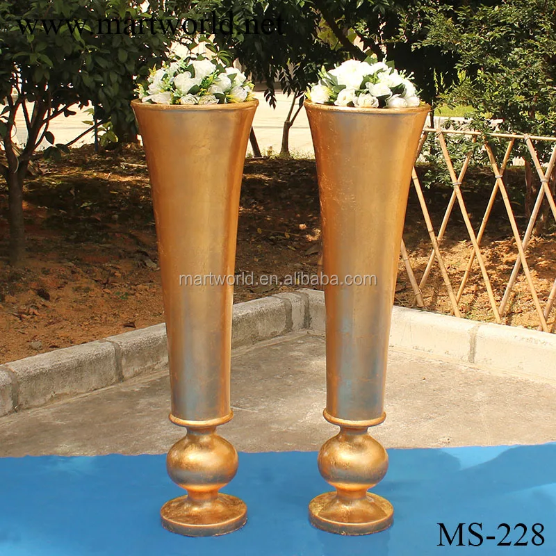 Fiber Glass Vase Centerpieces White Gold Vase Stripe Large Tall Vase