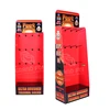 3 Tiers Hook Cardboard Corrugated Socks Pegboard Display Stands,Cardboard Floor Display Stand with Peg Hooks