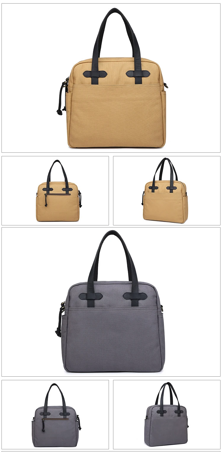 British design leisure daily using custom vintage top grain canvas leather unisex shoulder bag