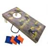 Tournament Cornhole Bean Bag Toss Game with Two Wooden Portable Game Platforms on Foldable Legs and Eight Toss Bags