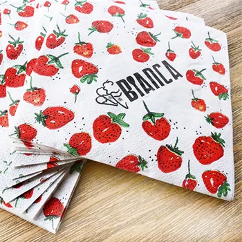 napkins paper printed custom strawberry decorative larger