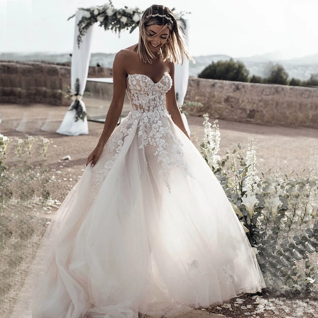 strapless bridal dress