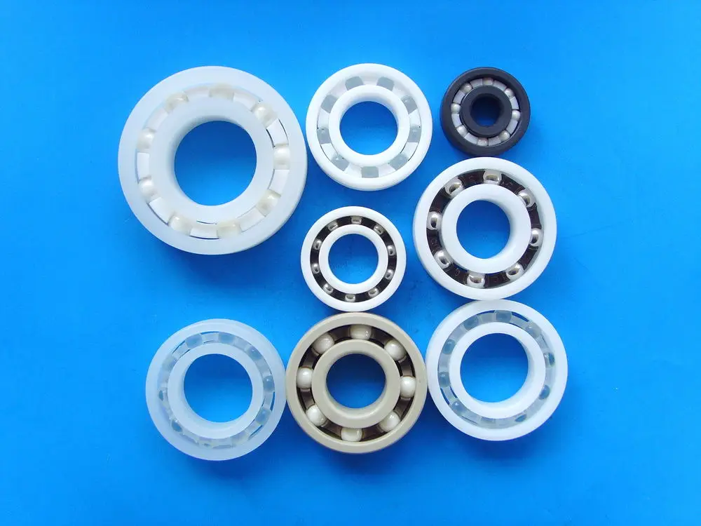 Double Row Plastic Wheel White Deep Groove Glass Ball Bearing 6005 With