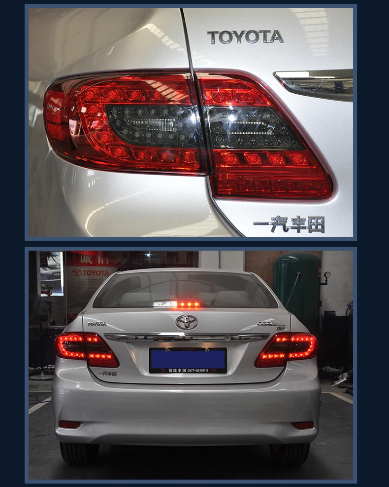 VLAND manufacturer for car taillight for COROLLA 2011 2012 2013 LED TAIL LAMP plug and play with reverse light+signal light