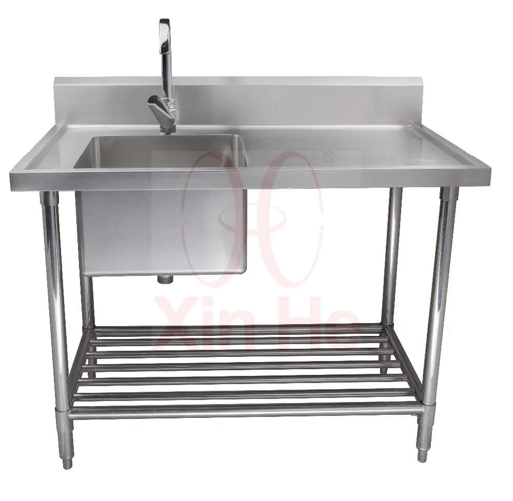 Freestanding 304 Stainless Steel Commercial Sink With Drainboard Buy Komersial Wastafel Stainless Steel Dapur Wastafel Berdiri Bebas Kitchen Sink Product On Alibabacom