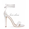 Sexy stiletto High Heel Woman sandals Patent Clear Lace Up Footwear sandals Woman