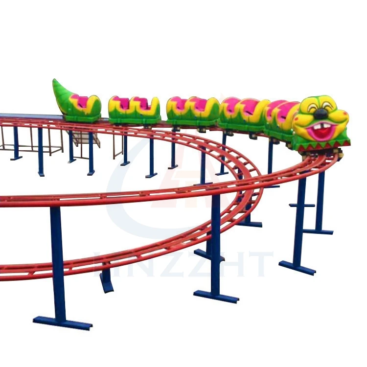 Portable Worm Train On Trailer Outdoor Amusement Park Big Rides Roller