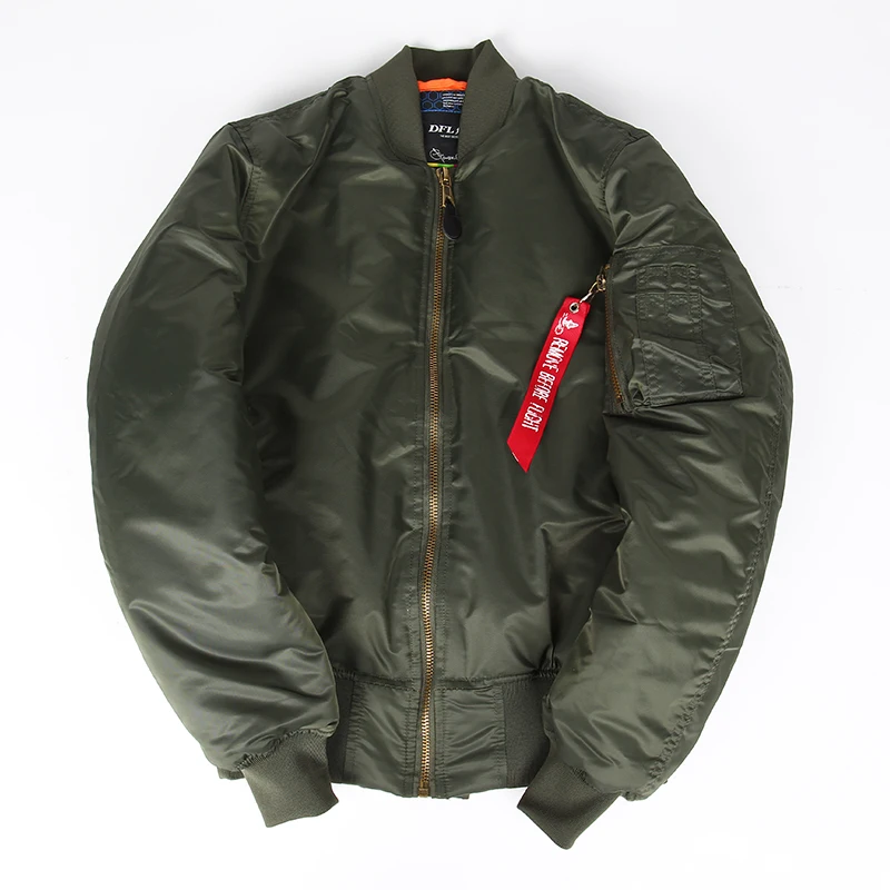 black nylon flight jacket