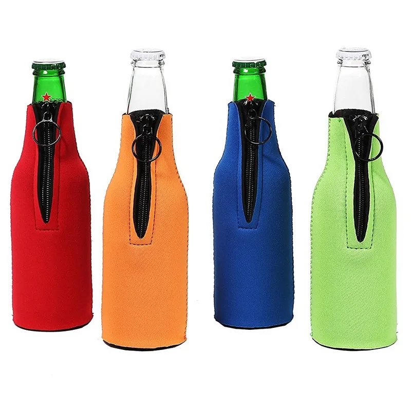 Customized Cooler Holder Neoprene Wine Glass Sleeve With Neck Strap