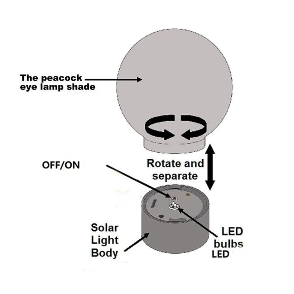 Glass Globe Solar Light Hanging Colorful/bright White Lamp Ball Light