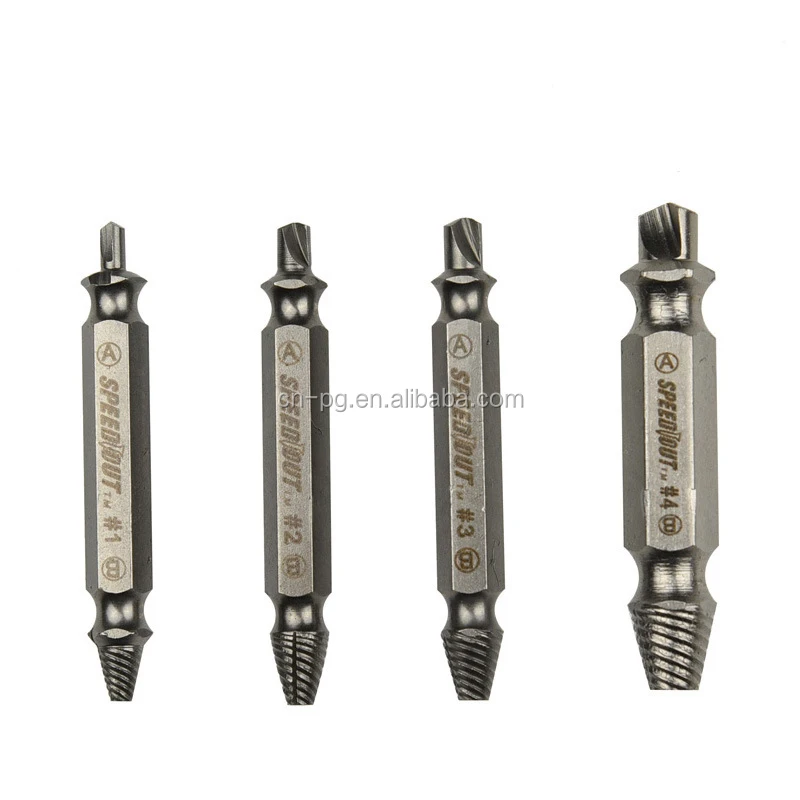 Set Of 4pcs High Speed Steel Doublehead Screw Extractor Multipurpose