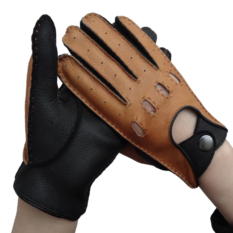 High Quality Genuine Leather Sheepskin Driving Half Finger Leather Gloves Buy Half Finger