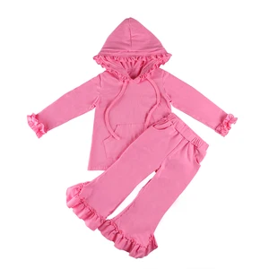 Children Clothes Solid Color Cotton Set Girls Wear Shirt and Pant Sets Baby Garment Wholesale Children Clothes Solid Color Cotton Set Girls Wear Shirt and Pant Sets Baby Garment Wholesale