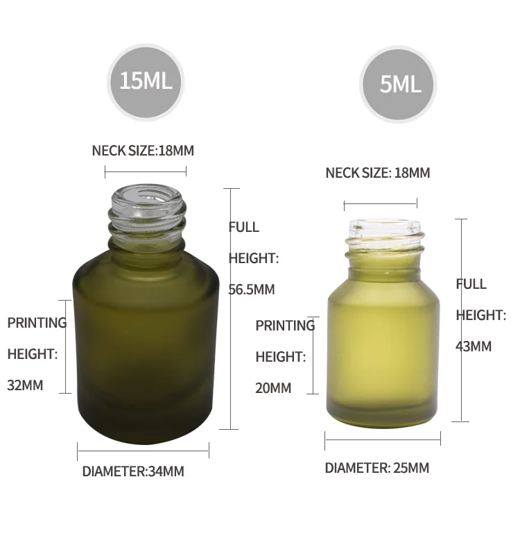 Skin Care Facial Use Green Frosted Glass Serum Bottle,Empty Serum