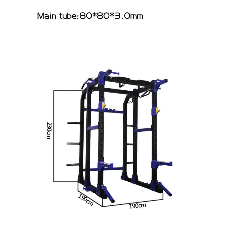 Multifunctional Fitness Weightlifting Equipment Power  Rack With Lat Attachment Commercial Gym for strength power cage
