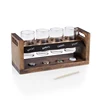 China Factory Selling 150ml drinking testing flight beer glasses with wooden panddle