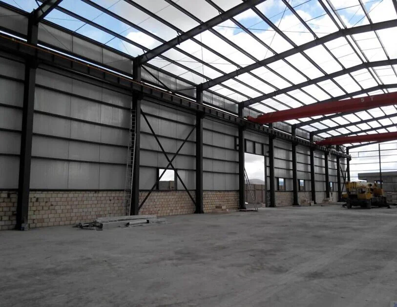 latest steel structure building sliding door hangar in steel factory