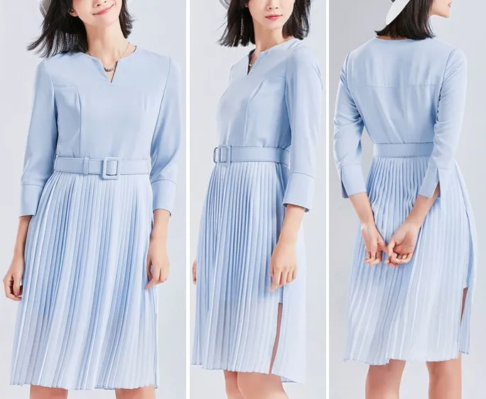 Плиссированное Платье Рубашка фото 14