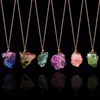2019 New Arrivals Multi Colors Nature Stone Pendant Necklaces Jewelry Gold Chain Necklace For Women