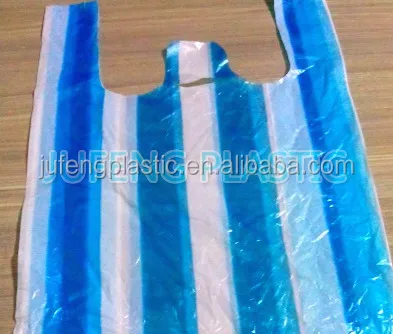 WILCO PLASTIC VEST CARRIERS BAGS BLUE WHITE OR CANDY STRIPE FULL RANGE OF SIZES 