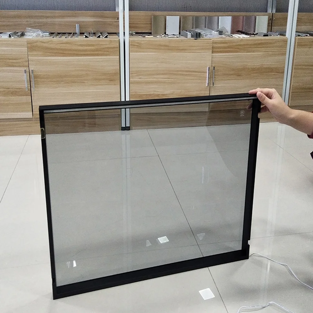 Glass laminate with LED light aluminum frame  aluminum cabinet door frame profiles for showcase cabinet wardrobe