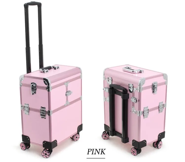 Yaeshii Hairdresser Trolley Case Rolling Suitcase Pilot Makeup Aluminum