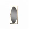 Mayco Antique Gold Metal Iron Leaning Floor Oval Free Standing Mirror for Living Room