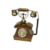 Antique wooden telephone with rotary dial key figures for home decor