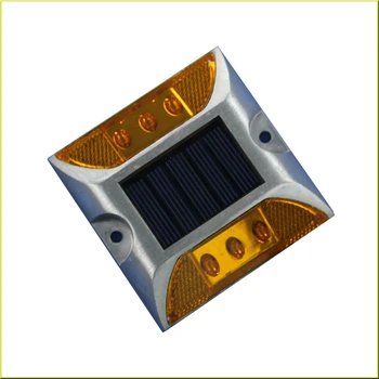 Solar Power Warning Light Led Roadway Safety Aluminum Road Stud Cat Eye