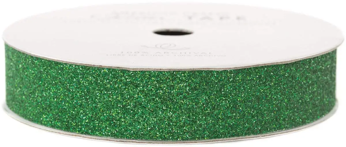 Evergreen Green 3//8-Inch American Crafts Glitter Tape
