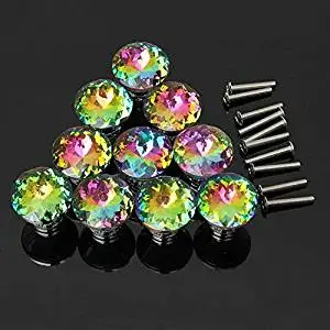 Buy Idealdecor 10pcs 30mm Multicolor Diamond Shape Crystal Glass