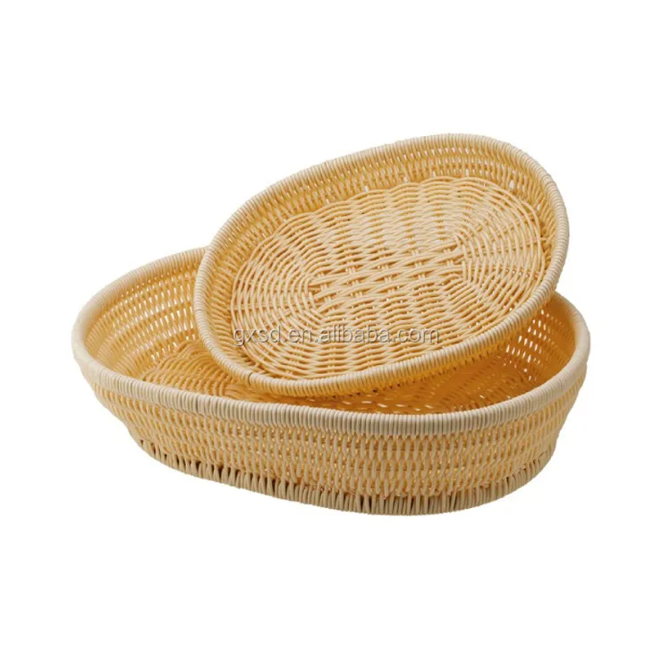 New Bulk Cheap Food Display Baskets Hand Woven Unique Wicker Baskets