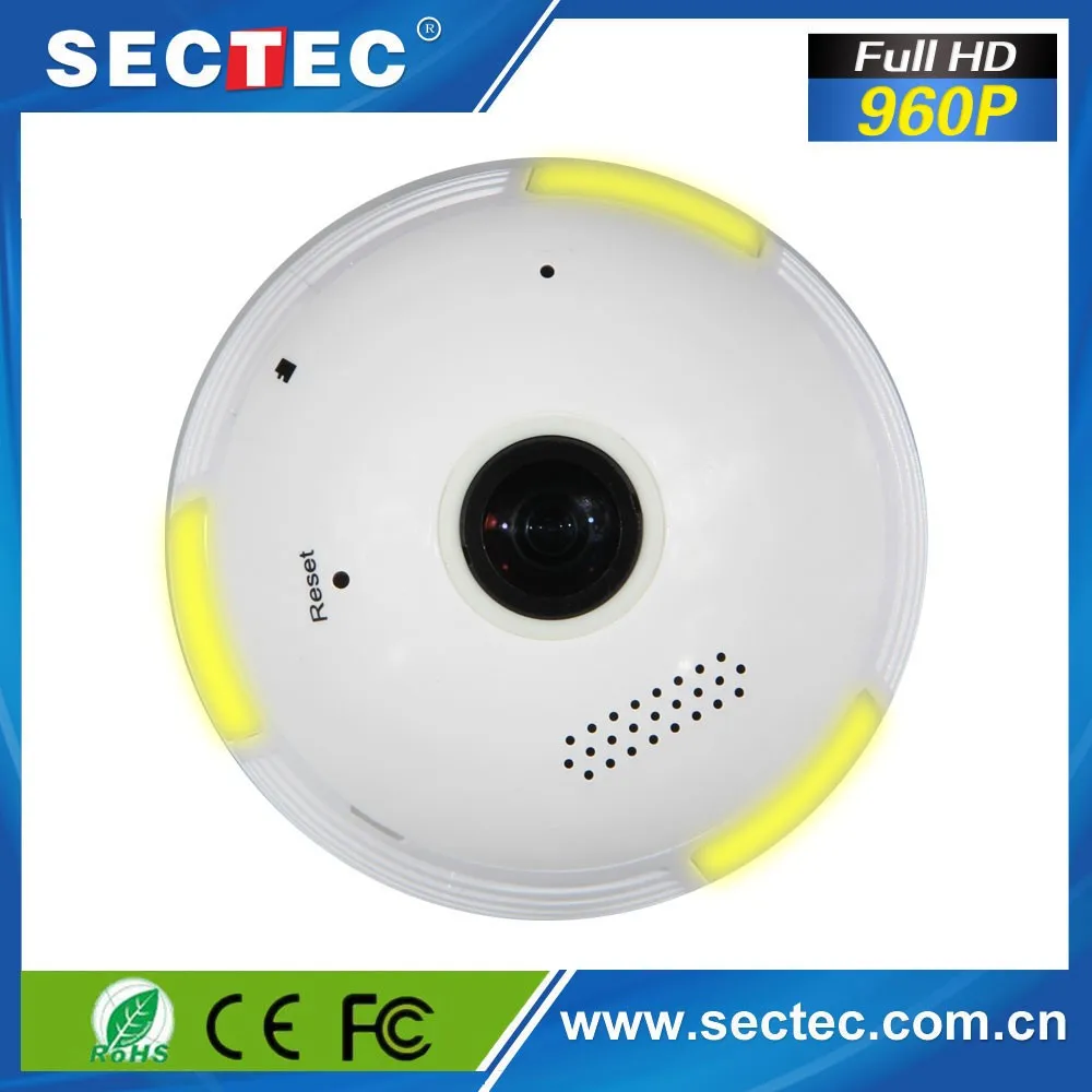 960p Wifi Light Bulb Camera With Cellphone Recorder Motion Detection